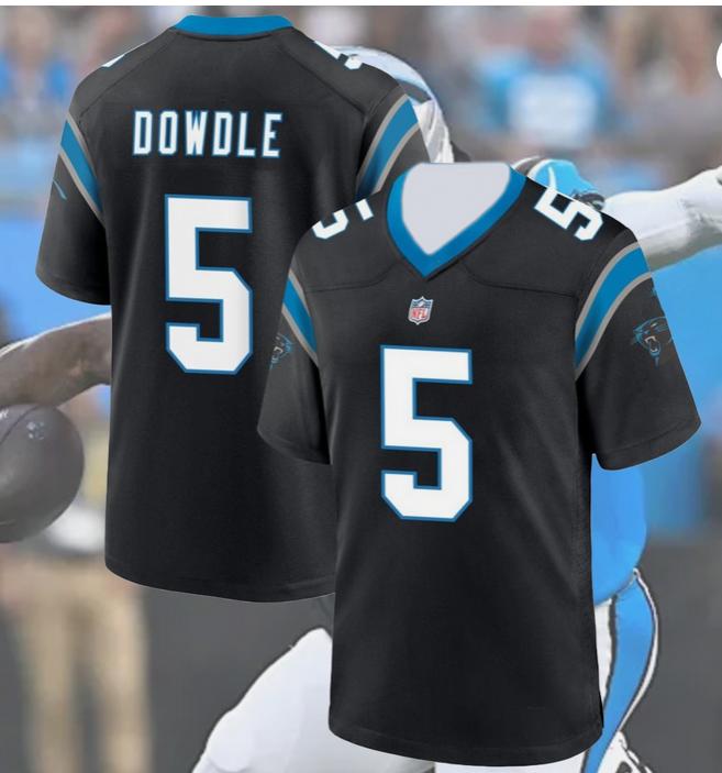 women Carolina Panthers #5 Dowdle black 2025 Nike NFL jersey (1)(1)->women nfl jersey->Women Jersey